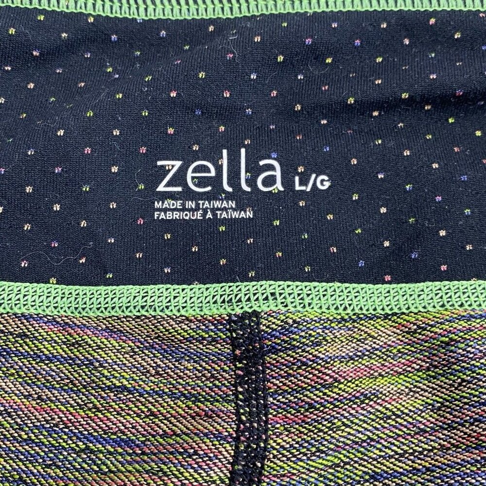 Zella Athletic Womens L Athletic Leggings Pants Polka Dots Black Mesh Back Leg - Picture 5 of 12